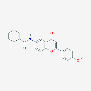 molecular formula C23H23NO4 B2543356 N-[2-(4-methoxyphenyl)-4-oxo-4H-chromen-6-yl]cyclohexanecarboxamide CAS No. 923246-02-0