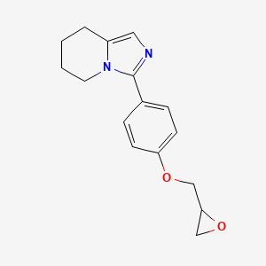molecular formula C16H18N2O2 B2543360 3-[4-(Oxiran-2-ylmethoxy)phenyl]-5,6,7,8-tetrahydroimidazo[1,5-a]pyridine CAS No. 2411223-81-7