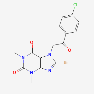 8-bromo-7-(2-(4-chlorophenyl)-2-oxoethyl)-1,3-dimethyl-1H-purine-2,6(3H,7H)-dione