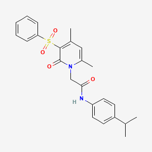 molecular formula C24H26N2O4S B2543373 2-[4,6-dimethyl-2-oxo-3-(phenylsulfonyl)pyridin-1(2H)-yl]-N-[4-(propan-2-yl)phenyl]acetamide CAS No. 946353-72-6