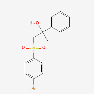 molecular formula C15H15BrO3S B2543375 1-[(4-Bromophenyl)sulfonyl]-2-phenyl-2-propanol CAS No. 338774-86-0