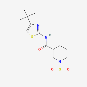 molecular formula C14H23N3O3S2 B2543378 N-(4-(tert-butyl)thiazol-2-yl)-1-(methylsulfonyl)piperidine-3-carboxamide CAS No. 1058188-91-2