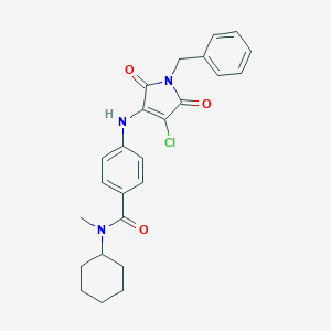 molecular formula C25H26ClN3O3 B254338 4-[(1-benzyl-4-chloro-2,5-dioxo-2,5-dihydro-1H-pyrrol-3-yl)amino]-N-cyclohexyl-N-methylbenzamide 