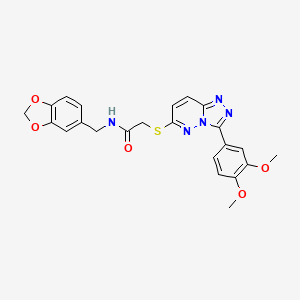 N-(benzo[d][1,3]dioxol-5-ylmethyl)-2-((3-(3,4-dimethoxyphenyl)-[1,2,4]triazolo[4,3-b]pyridazin-6-yl)thio)acetamide
