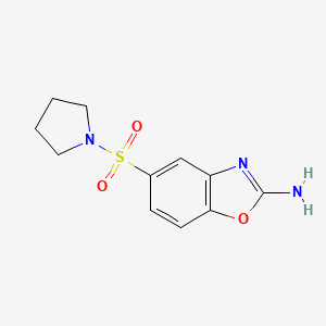 molecular formula C11H13N3O3S B2543385 5-(吡咯烷-1-基磺酰基)-1,3-苯并恶唑-2-胺 