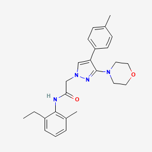 molecular formula C25H30N4O2 B2543390 N-(2-ethyl-6-methylphenyl)-2-(3-morpholino-4-(p-tolyl)-1H-pyrazol-1-yl)acetamide CAS No. 1286721-92-3