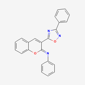molecular formula C23H15N3O2 B2543398 (2Z)-N-phenyl-3-(3-phenyl-1,2,4-oxadiazol-5-yl)-2H-chromen-2-imine CAS No. 2321333-33-7