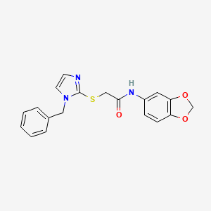 N-(1,3-benzodioxol-5-yl)-2-(1-benzylimidazol-2-yl)sulfanylacetamide