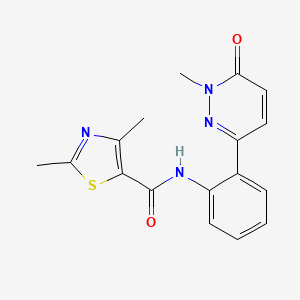 molecular formula C17H16N4O2S B2543403 2,4-二甲基-N-(2-(1-甲基-6-氧代-1,6-二氢吡啶嗪-3-基)苯基)噻唑-5-甲酰胺 CAS No. 1428378-33-9