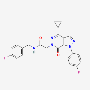 2-(4-cyclopropyl-1-(4-fluorophenyl)-7-oxo-1H-pyrazolo[3,4-d]pyridazin-6(7H)-yl)-N-(4-fluorobenzyl)acetamide