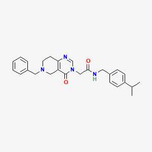 molecular formula C26H30N4O2 B2543413 2-(6-benzyl-4-oxo-5,6,7,8-tetrahydropyrido[4,3-d]pyrimidin-3(4H)-yl)-N-(4-isopropylbenzyl)acetamide CAS No. 1251680-14-4