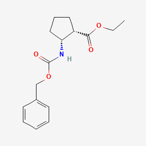 molecular formula C16H21NO4 B2543418 Ethyl (1S,2R)-2-(Cbz-amino)cyclopentanecarboxylate CAS No. 1140972-32-2; 639091-78-4
