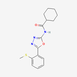 molecular formula C16H19N3O2S B2543421 N-[5-(2-methylsulfanylphenyl)-1,3,4-oxadiazol-2-yl]cyclohexanecarboxamide CAS No. 886909-46-2