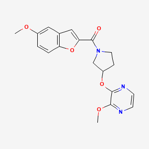 (5-Methoxybenzofuran-2-yl)(3-((3-methoxypyrazin-2-yl)oxy)pyrrolidin-1-yl)methanone
