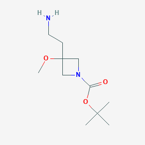 tert-Butyl 3-(2-aminoethyl)-3-methoxy-azetidine-1-carboxylate