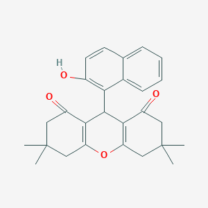 molecular formula C27H28O4 B2543430 9-(2-hydroxynaphthalen-1-yl)-3,3,6,6-tetramethyl-4,5,7,9-tetrahydro-2H-xanthene-1,8-dione CAS No. 180984-77-4