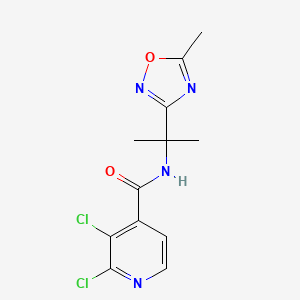 molecular formula C12H12Cl2N4O2 B2543432 2,3-Dichloro-N-[2-(5-methyl-1,2,4-oxadiazol-3-yl)propan-2-yl]pyridine-4-carboxamide CAS No. 2323577-81-5
