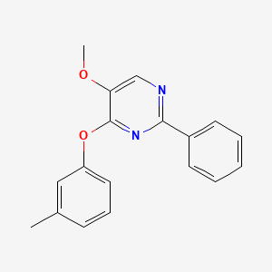 molecular formula C18H16N2O2 B2543434 5-Methoxy-2-phenyl-4-pyrimidinyl 3-methylphenyl ether CAS No. 478029-68-4