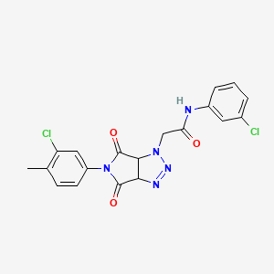 molecular formula C19H15Cl2N5O3 B2543440 2-[5-(3-chloro-4-methylphenyl)-4,6-dioxo-4,5,6,6a-tetrahydropyrrolo[3,4-d][1,2,3]triazol-1(3aH)-yl]-N-(3-chlorophenyl)acetamide CAS No. 1052559-54-2