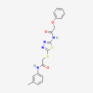 molecular formula C19H18N4O3S2 B2543452 N-(5-((2-oxo-2-(间甲苯胺)乙基)硫代)-1,3,4-噻二唑-2-基)-2-苯氧基乙酰胺 CAS No. 392291-94-0