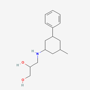 molecular formula C16H25NO2 B2543455 3-[(3-Methyl-5-phenylcyclohexyl)amino]propane-1,2-diol CAS No. 1803600-17-0