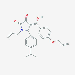 molecular formula C26H27NO4 B254346 3-hydroxy-5-[4-(propan-2-yl)phenyl]-1-(prop-2-en-1-yl)-4-{[4-(prop-2-en-1-yloxy)phenyl]carbonyl}-1,5-dihydro-2H-pyrrol-2-one 