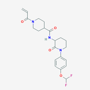 N-[1-[4-(Difluoromethoxy)phenyl]-2-oxopiperidin-3-yl]-1-prop-2-enoylpiperidine-4-carboxamide