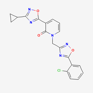 molecular formula C19H14ClN5O3 B2543463 1-((5-(2-氯苯基)-1,2,4-恶二唑-3-基)甲基)-3-(3-环丙基-1,2,4-恶二唑-5-基)吡啶-2(1H)-酮 CAS No. 1396637-65-2