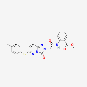 molecular formula C23H21N5O4S B2543472 ethyl 2-(2-(3-oxo-6-(p-tolylthio)-[1,2,4]triazolo[4,3-b]pyridazin-2(3H)-yl)acetamido)benzoate CAS No. 1243060-57-2