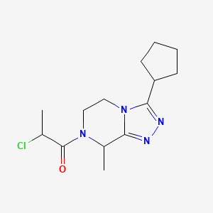 2-Chloro-1-(3-cyclopentyl-8-methyl-6,8-dihydro-5H-[1,2,4]triazolo[4,3-a]pyrazin-7-yl)propan-1-one