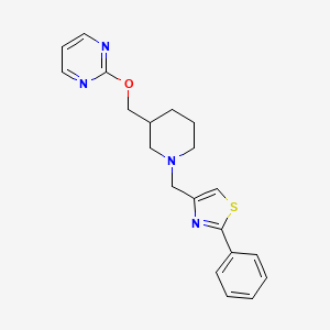 2-Phenyl-4-[[3-(pyrimidin-2-yloxymethyl)piperidin-1-yl]methyl]-1,3-thiazole