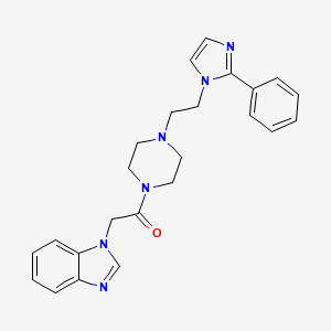 molecular formula C24H26N6O B2543477 2-(1H-benzo[d]imidazol-1-yl)-1-(4-(2-(2-phenyl-1H-imidazol-1-yl)ethyl)piperazin-1-yl)ethanone CAS No. 1426314-48-8