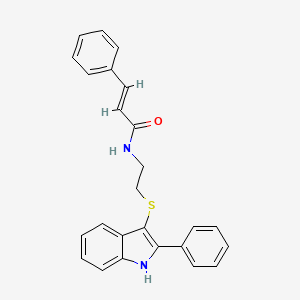 N-(2-((2-phenyl-1H-indol-3-yl)thio)ethyl)cinnamamide