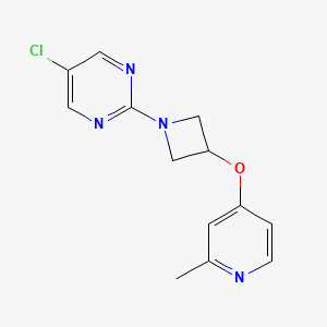 molecular formula C13H13ClN4O B2543492 5-Chloro-2-[3-(2-methylpyridin-4-yl)oxyazetidin-1-yl]pyrimidine CAS No. 2415538-89-3