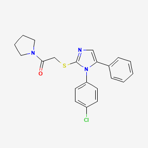2-((1-(4-chlorophenyl)-5-phenyl-1H-imidazol-2-yl)thio)-1-(pyrrolidin-1-yl)ethanone