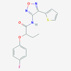 molecular formula C16H14FN3O3S B254350 2-(4-fluorophenoxy)-N-[4-(thiophen-2-yl)-1,2,5-oxadiazol-3-yl]butanamide 