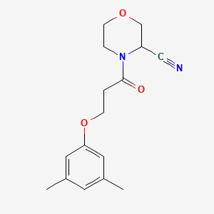 molecular formula C16H20N2O3 B2543507 4-[3-(3,5-Dimethylphenoxy)propanoyl]morpholine-3-carbonitrile CAS No. 1394785-31-9