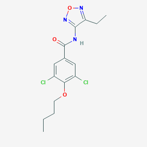 molecular formula C15H17Cl2N3O3 B254351 4-butoxy-3,5-dichloro-N-(4-ethyl-1,2,5-oxadiazol-3-yl)benzamide 