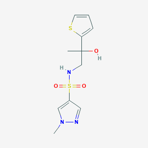 molecular formula C11H15N3O3S2 B2543510 N-(2-hydroxy-2-(thiophen-2-yl)propyl)-1-methyl-1H-pyrazole-4-sulfonamide CAS No. 1795442-92-0