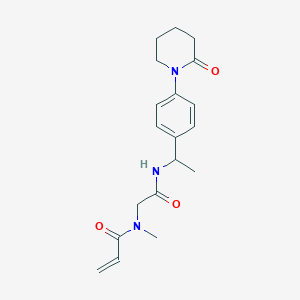 molecular formula C19H25N3O3 B2543516 N-Methyl-N-[2-oxo-2-[1-[4-(2-oxopiperidin-1-yl)phenyl]ethylamino]ethyl]prop-2-enamide CAS No. 2361898-38-4