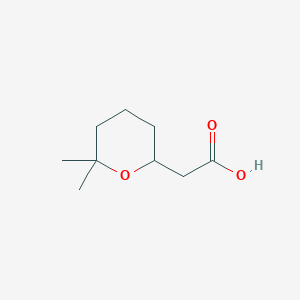 molecular formula C9H16O3 B2543517 2-(6,6-Dimethyloxan-2-yl)acetic acid CAS No. 1674389-23-1