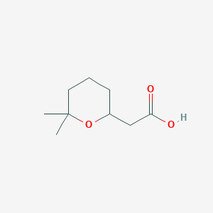 molecular formula C9H16O3 B2543517 2-(6,6-二甲基氧杂环己烷-2-基)乙酸 CAS No. 1674389-23-1