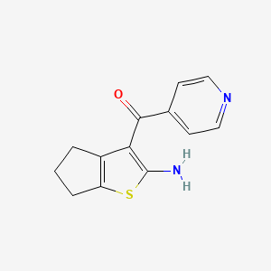 molecular formula C13H12N2OS B2543524 3-(pyridine-4-carbonyl)-4H,5H,6H-cyclopenta[b]thiophen-2-amine CAS No. 1803593-69-2