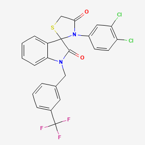 molecular formula C24H15Cl2F3N2O2S B2543526 3'-(3,4-Dichlorophenyl)-1-(3-trifluoromethylbenzyl)spiro(2,3-dihydro-1H-indole-3,2'-thiazolidine-2,4'-dione CAS No. 338418-89-6