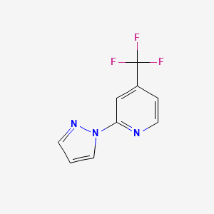 molecular formula C9H6F3N3 B2543527 2-(1H-Pyrazole-1-yl)-4-(trifluoromethyl)pyridine CAS No. 1523281-58-4