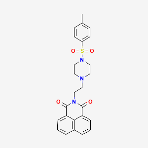 molecular formula C25H25N3O4S B2543528 2-(2-(4-tosylpiperazin-1-yl)ethyl)-1H-benzo[de]isoquinoline-1,3(2H)-dione CAS No. 324774-33-6