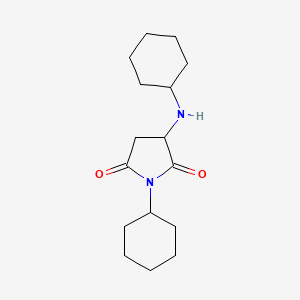 molecular formula C16H26N2O2 B2543529 1-Cyclohexyl-3-(cyclohexylamino)pyrrolidine-2,5-dione CAS No. 37910-39-7