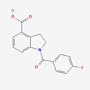 molecular formula C16H12FNO3 B2543530 1-(4-Fluorobenzoyl)-4-indolinecarboxylic acid CAS No. 1706449-99-1