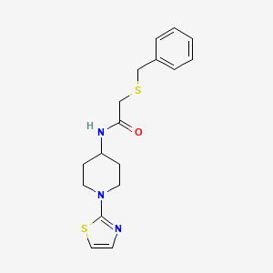 molecular formula C17H21N3OS2 B2543531 2-(苄硫基)-N-(1-(噻唑-2-基)哌啶-4-基)乙酰胺 CAS No. 1448129-34-7