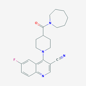 molecular formula C22H25FN4O B2543532 N-丁基-5-[{[(2,4-二甲苯基)磺酰基]氨基}-2-哌嗪-1-基烟酰胺 CAS No. 1207012-60-9